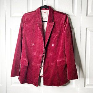 Joie Markina Red Corduroy Double Breasted Blazer Jacket Women's Size 8